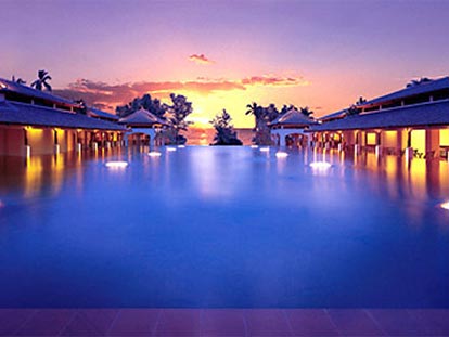 JW Marriott Phuket sunset at reflection pool