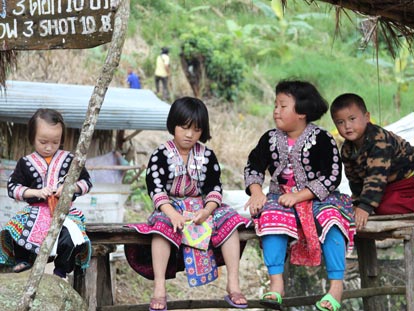 Thai kids in traditional clothing