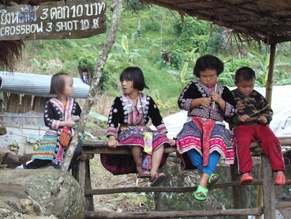 Karen kids in small village north of Chiang Rai Thailand