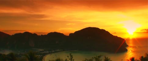 Glorious sunset over Koh Phi Phi, Krabi