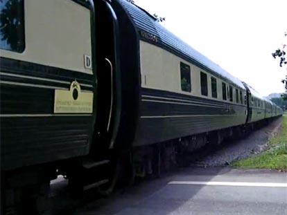 Train arriving at Hua Hin train station