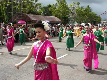 Traditional Thai dancing at the Candle Festival in Ubon Ratchathani