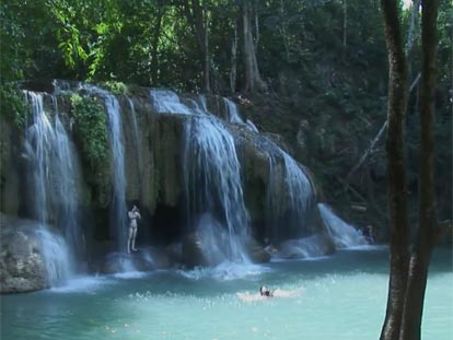 Swimming at a beautiful Koh Samui waterfall